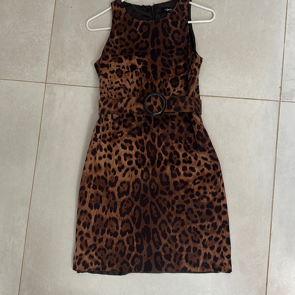 Leopard belted dress